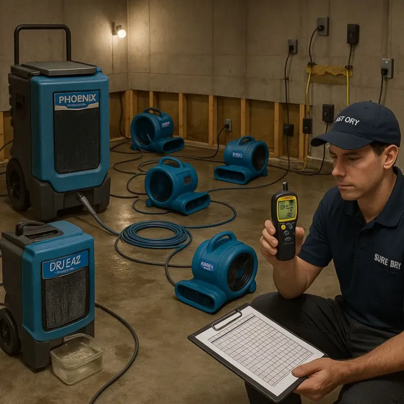 Structural Drying and Dehumidification process in Oklahoma City, OK
